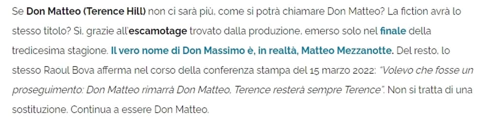 Don Matteo non ci sarà più